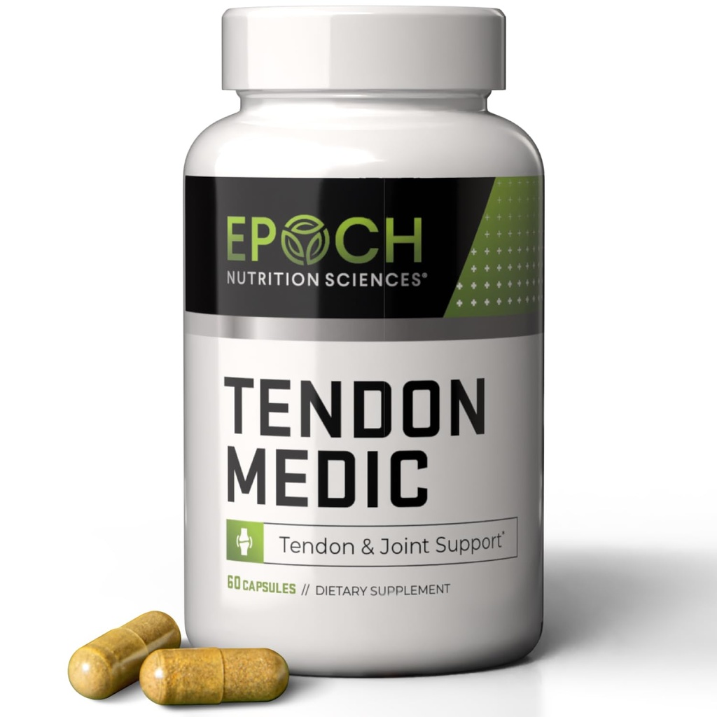 Tendon Medic Joint & Tendon Support Supplement – Mobilnost in prilagodljivost Formula – Naravne ne-GMO kapsule za lajšanje bolečine sklepov, tendonitis, Artritis in okrevanje mišic – 60 Caps