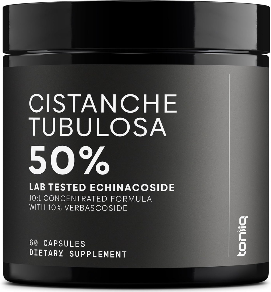 Cistanche Tubulosa Extract - Ultra High Potency 10:1 Extract s 50% Echinacoside & 10% Verbascoside - Zelo koncentriran - Testirani laboratorij tretje stranke - 60 kapsul