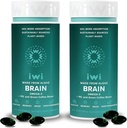 iwi življenje Možganska Omega-3, 120 Mehkužci (60 strežb), Veganska rastlinska osnova Algae Omega-3 z EPA + DHA, Focus, Memory and Mood Support Dietary Supplement, Krill & Fish Oil Alternative, Brez ribjega pookusa