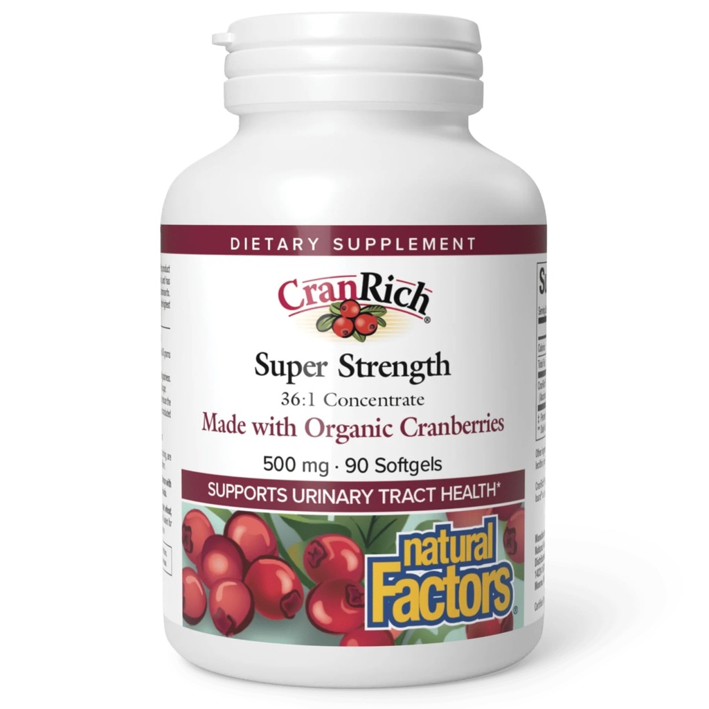 CranRich z naravnimi dejavniki, Super Jakost Cranberry koncentrat, Antioksidant dopolnilo za urein Tract podporo, Non-GMO, 90 mehkih gelov (90 servies)