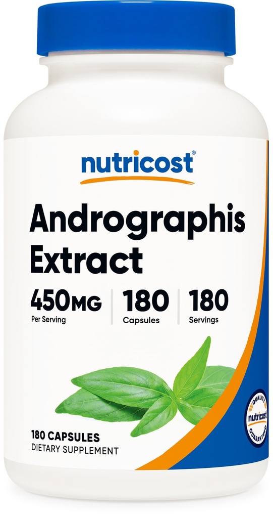 Nutricost Andrographis Extract 450mg, 180 Vegetarijanske kapsule - brez GMO & Gluten