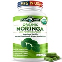 PURA VIDA MORINGA Kapsule Moringa Powder Organic. Pure Moringa Leaf. Energija, Presnova, & Imunska podpora. 120ct. 500mg Caps.
