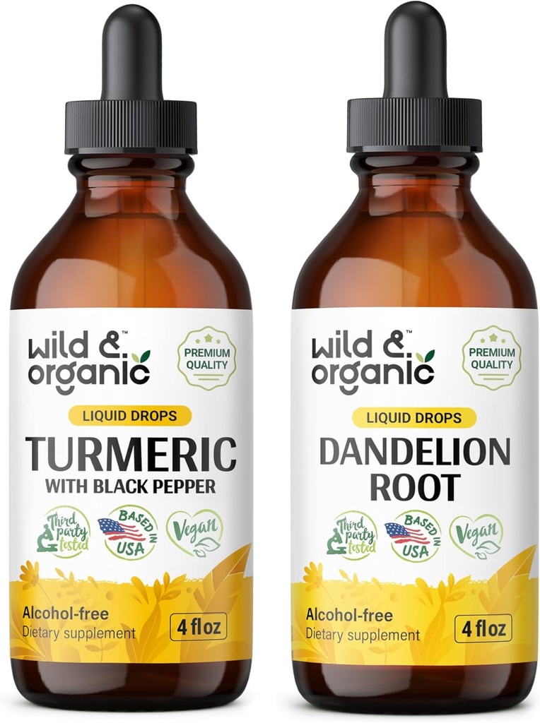 Divja in organska kurkuma tinktura 4 fl oz & regrat tinktura 4 fl oz