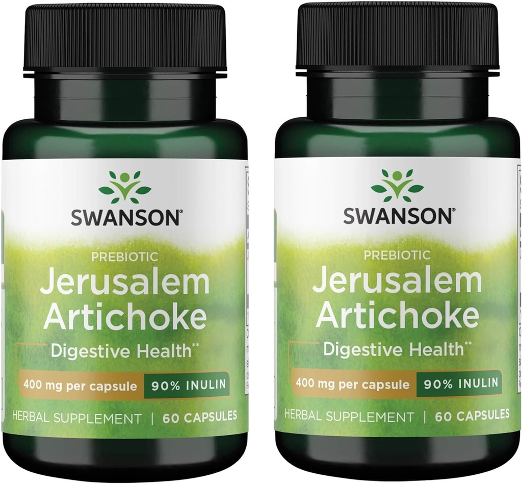 Swanson Prebiotic Jerusalem Artichoke - 90% Inulin 400 mg 60 Caps (2 paket)