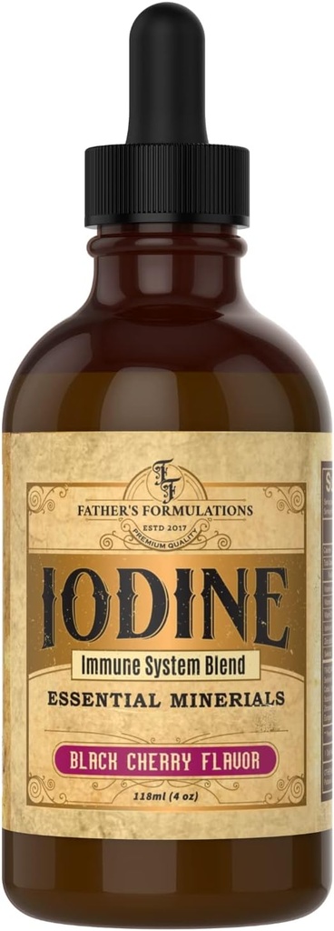 Očetove formule Jodine dodatek kapljice 4oz - Velika degustacija, zelo absorbirajo, Imunski sistem za podporo ščitnice, Fokus & energija
