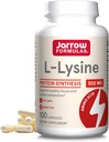 Jarrow Formule L-Lysine 500 mg, prehranska dopolnila, aminokislina za sintezo beljakovin in zdravo podporo tkivu, 100 kapsul, 100 dnevna zaloga