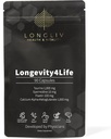 Dolgoživost4Life - Ultimate Cellular Health Supplement - Fisetin, Taurin, Kalcijev alfa-ketoglutarat in Spermidin Kapsule za dolgoživost in vitalnost - Izdelano v ZDA - Fizik oblikovan