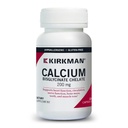 Kirkman - Kalcijev bisglicinat Chelat 200 mg - 120 kapsul - brez vitamina D3 - pomaga ohranjati močne kosti - hipoalergene
