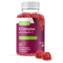 Viteey Vitamin B Complex Gumies with Vitamin C - Energy, Presnova in Imunska podpora - B6, B12, Niacin, Folna kislina, Biotin, Kalcij - Vegan, Gluten-free - 60 Count