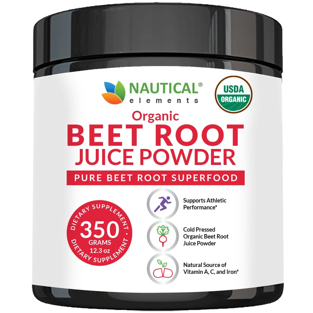 Organski sok iz sladkorne pese v prahu - 20:1 Koncentracija Pese v prahu Organski - Podpora za kroženje - Bogata z dušikovim oksidom - Hladno pripravljenih 100 Serving of Beet Root Powder Supplement- 12.3oz