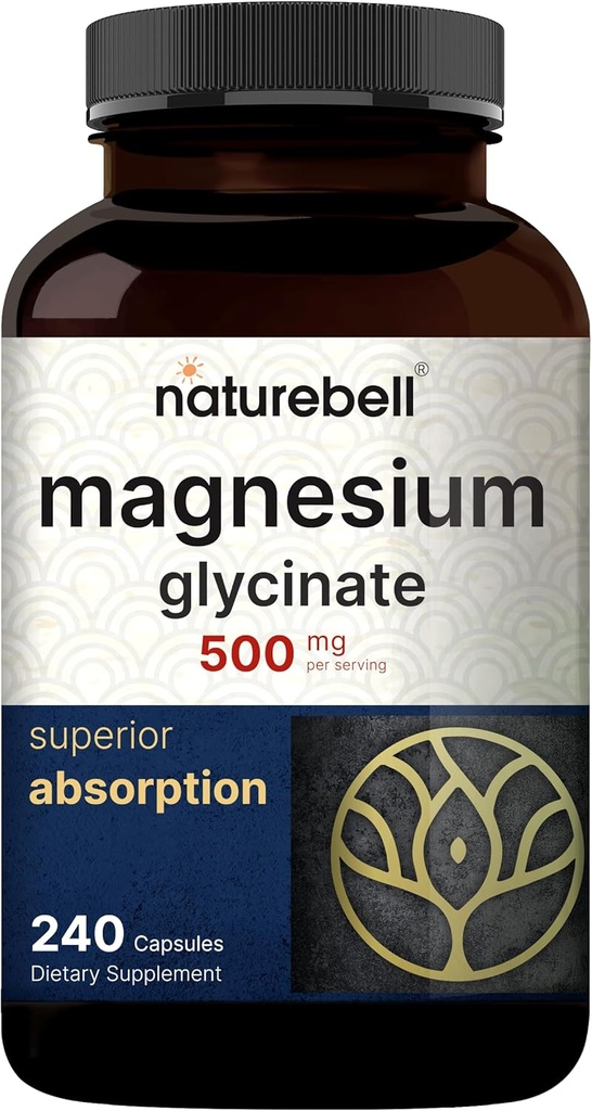 NatureBell Magnezij Glicinat Kapsule 500mg & Vitamin B Kompleks za ženske 240 Veggie Kapsule paket 