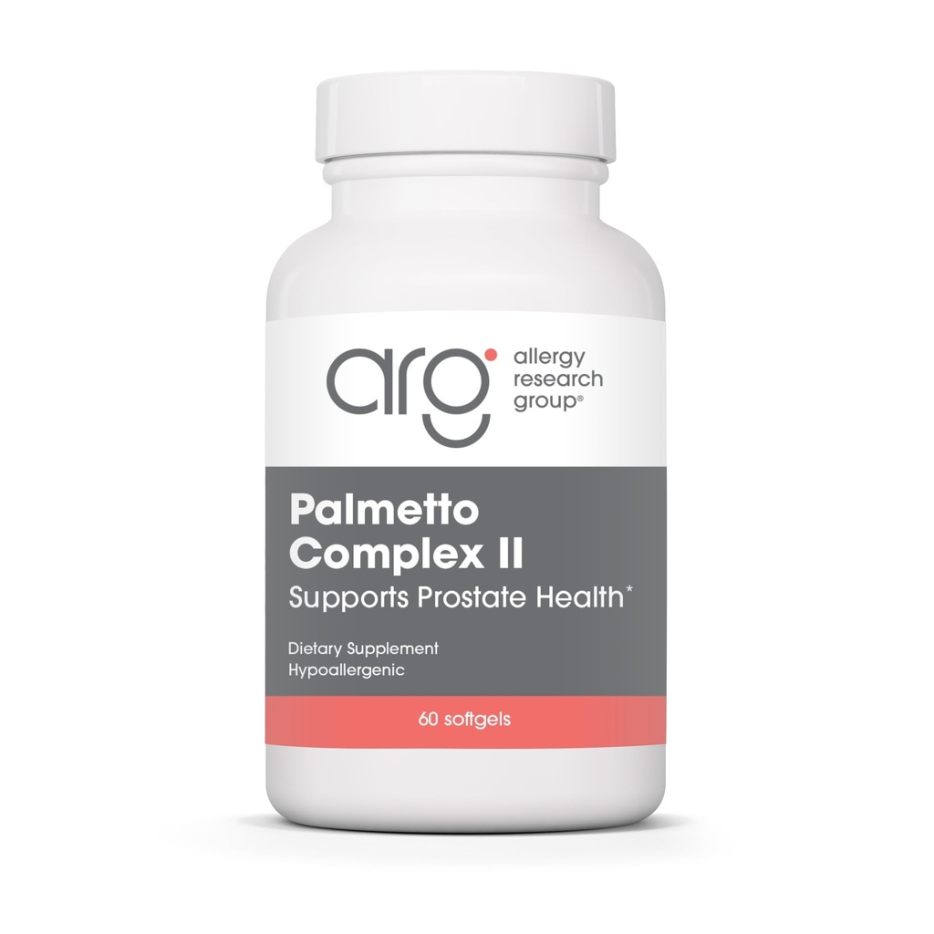 Alergija Raziskovalna skupina Palmetto Complex II - Podpora prostate, Saw Palmetto za moške in ženske, z likopen, bučno seme olje, cink - 60 Count