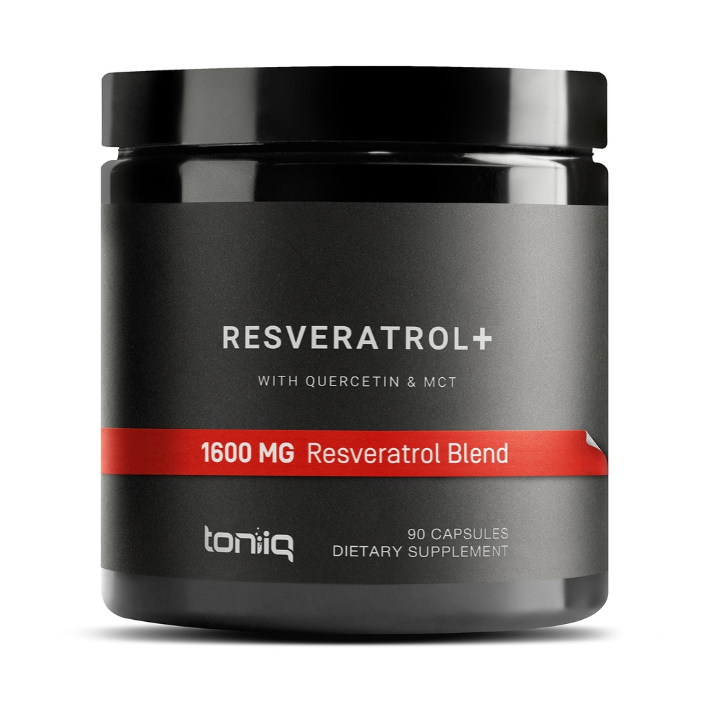 Toniiq 1600mg Mešanica Resveratrol - ultra visoka čistost in 3. stranka testirana - z MCT olje za dodano biorazpoložljivost - Optimalna NAD dodatek