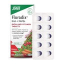 Floradix Železne tablete - Železna dopolnila z B vitamini, folno kislino, vitaminom C & več - energijska podpora - Vegetarian & Gluten-free - 80 tablet (80 strežb)