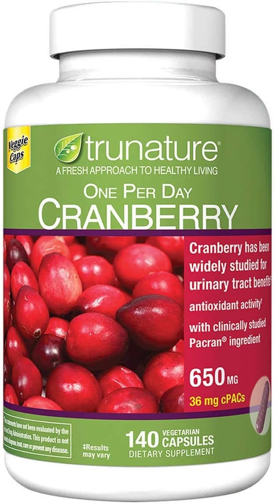trunatura Cranberry 650 mg, 140 Vegetarijanske kapsule (2 pakiranji)