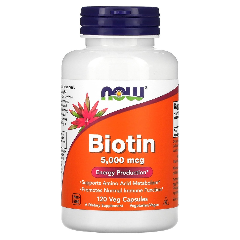 Zdaj Foods Biotin 5 MG Vegetarijanske kapsule, 120 Štetje