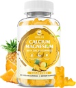 Kalcijev magnezijev cink Gumiji z vitaminom D3, brez sladkorja kalcijevi gumiji za ženske, velike jakosti Magnezije Gumiji za kosti in mišice in imuno zdravje, Ananasov okus - 60 Count