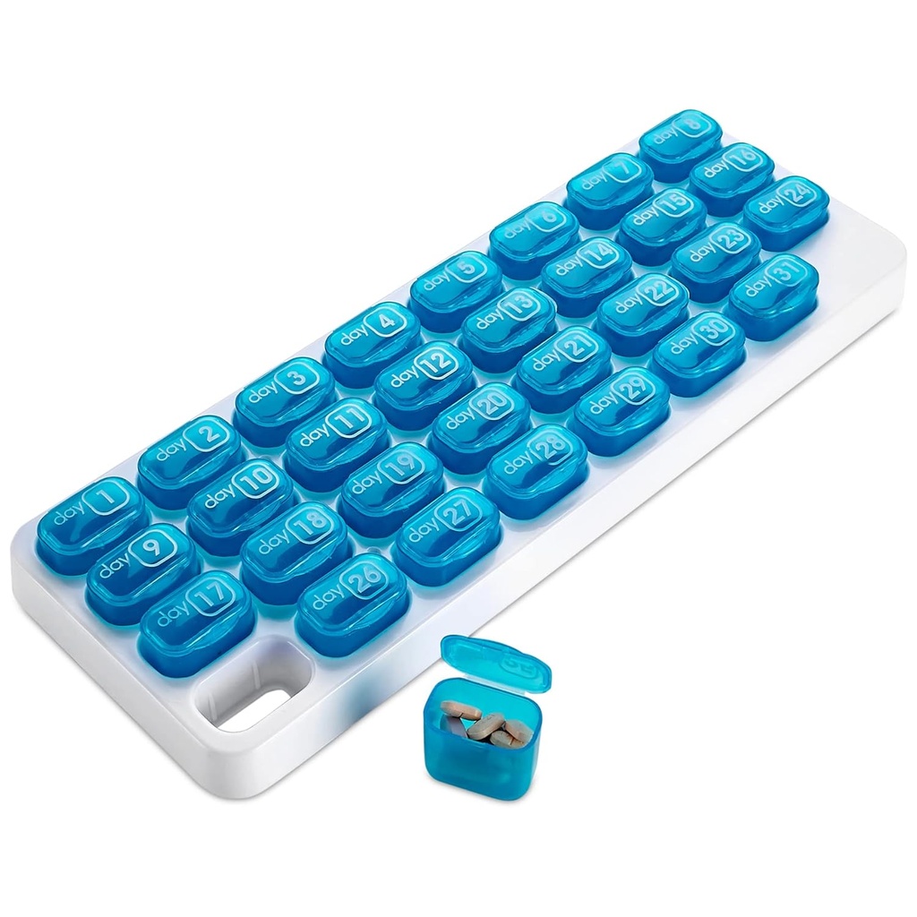 Mesečne tablete Organizator - 31 dan tablete Organizator z velikimi odstranljivih zdravilnih kapsul, Prenosne tablete Case Box in imetnik za dnevno medicino in vitamine, Super za potovanje po MEDca
