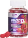 Vitamin D3 Gummies 5000 i.e. (125 μg) - Trojna moč Kost in Imunska podpora, Vitamin D Gummi Prehranska dopolnila, Narava Berry D Vitamin dodatek, Raspberry aromated, Non-GMO - 60 Gummies