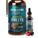 BUCKLEBURY Tekoči zeolit Detox za otroke s probiotiki - Brez sladkorja Natural Berry Flavour Probiotics za otroke - Zeolit Heavy Metal Detox in Imunska podpora - 2 Fl Oz