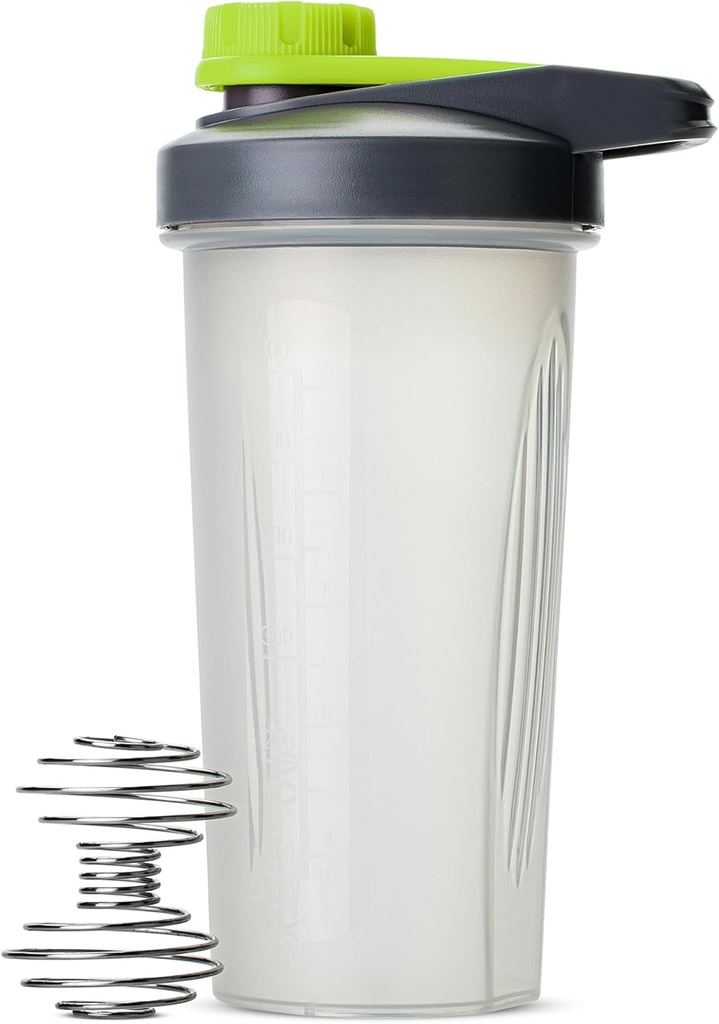 G. Pen-Shaker steklenice za proteine Mixes z Twist cap, 28 oz, Gray/Green, Protein Shaker steklenice z žico Whisk žogo