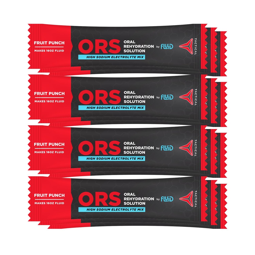 Tekočina taktična - ORS (Oral Rehidracija rešitev), Recover hitrejši, ekstremna dehidracija Elektroliti, 12pack (Fruit Punch)