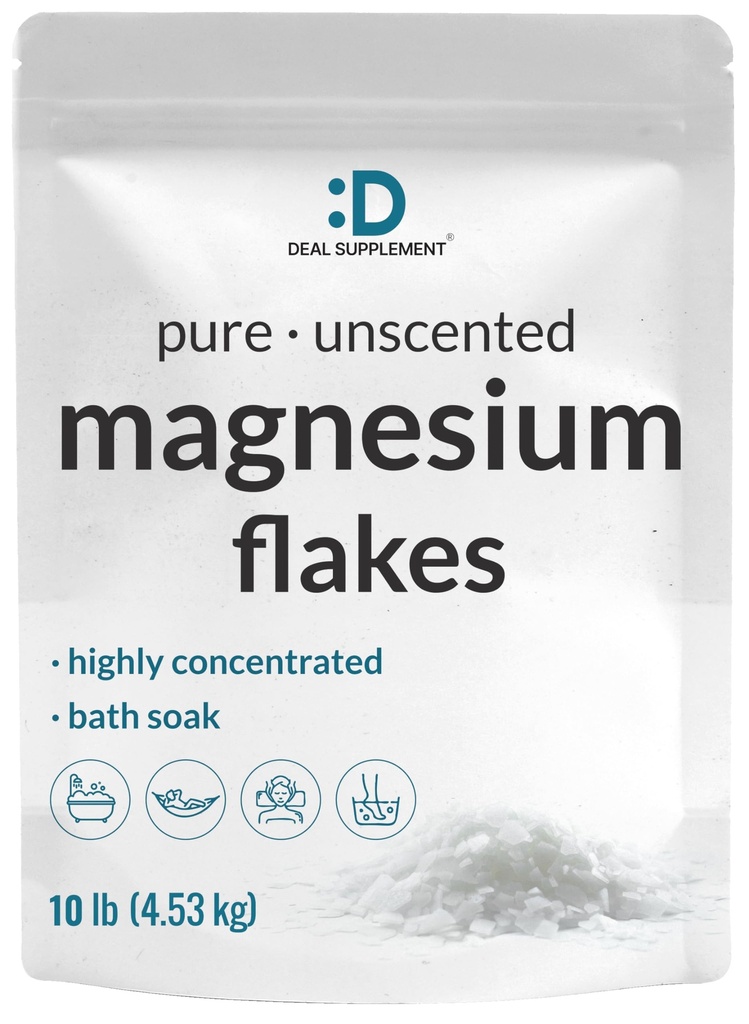 Čisti magnezijevi kosmiči Namakanje, 10 kg - naravna Epsom sol Substitute 