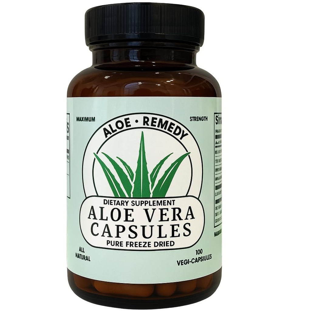 Aloe Vera Kapsule 180 Count Freeze Suhi gel in Leaf Powder za IC BPS Podpora Prebavne in Bladder zdravje Made in ZDA Naravni dodatek