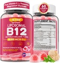 Metil B12 Gumies 5000 mcg/10000 mcg w/L-metilfolat, B6, levja griva goba, CoQ10, PQQ, magnezijev glicinat, ekstra moč liposomski vitamin B12 kompleks za energijo, fokus, Brain & Immunity 1Pack
