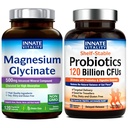 Prirojena vitalnost Magnezij Glicinat & probiotiki 120 milijardni paket, Non-GMO, No Gluten Dairy Soy & Vegan, Magnezij (120 Caps) & probiotik (30 Caps)