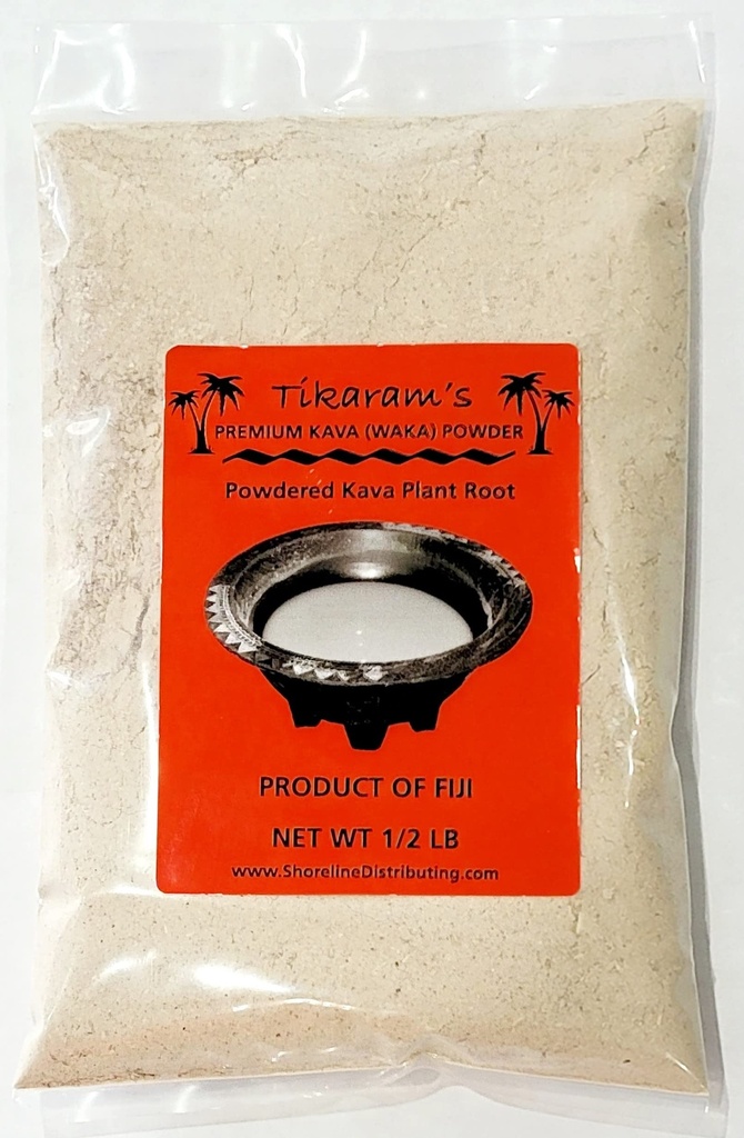 Tikaram's Kava Kava - Premium Fidži Waka (Nobel Lateral Root Kava Powder) 1/2 funt (8oz) - Fidži trg Trgovina na debelo, 8oz (1/2 funt)