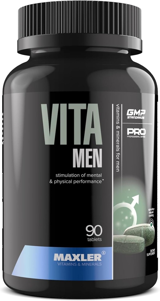 Maxler VitaMen multivitamin za moške - moški visoki jakosti multivitamini za šport in zmogljivost - moški vitamini in minerali mešanica, aminokisline mešanica, encimska mešanica - 90 tablet