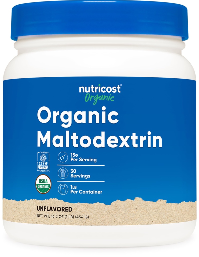 Nutricost Organski maltodekstrin prašek 1lb - Brez glutena, ne-GMO