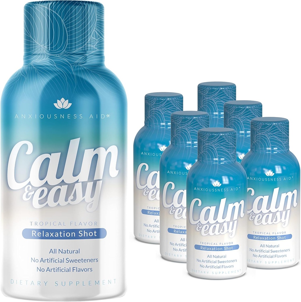 Calm & Easy - Naravni stres Relief Shot, KSM-66 Ashwagandha, Suntheanine L Theanine, Umirjanje Adaptogen pijačo, Sprostitev, Focus, in Mood 