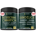 Bundle 7in1 Berberine HCl & 6in1 Dandelion dodatek - podpora imunskega, prebavnih in zdravja srca