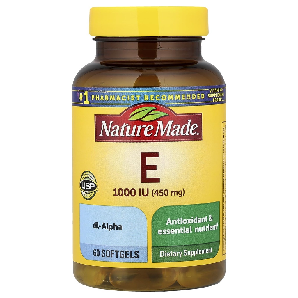 Nature Made Vitamin E 1000 IU (dl-Alpha) Softgels 60 Ct
