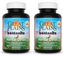 Yerba Prima Great Plains Bentonite Clay Caps Plus Herbal Detox (paket po 2) - Jetra in kolonije čiščenje dopolnilne kapsule