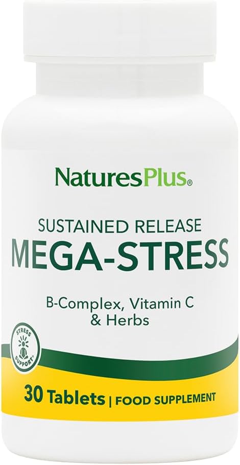 Nature Plus Mega Complex, Release - 30 vegetarijanske tablete - B Complex, Vitamin C dodatek, Kamilica & Zelišča - Gluten-free - 30 Serving