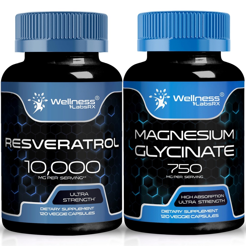 WELLNESS LABSRX Resveratrol Kapsule 10000 - Magnezijev glicinat Kapsule