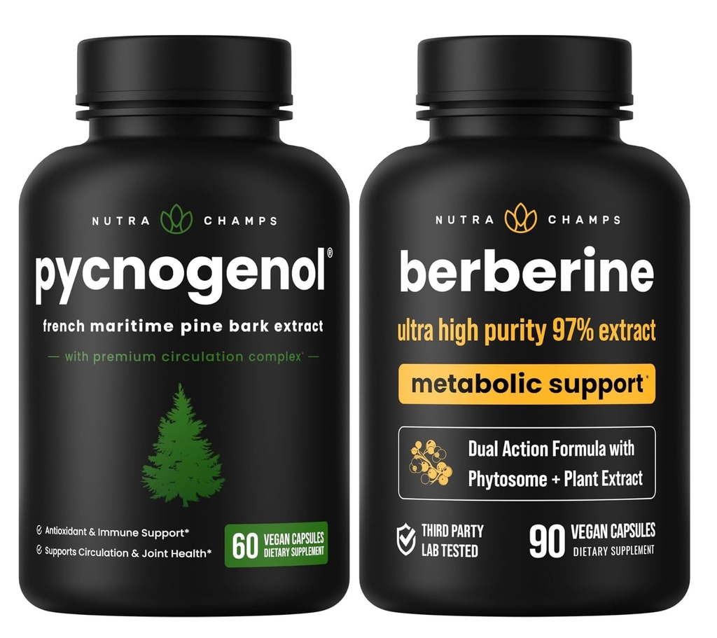 NutraChamps popolno cirkulacijo in metabolični Boost : Pycnogenol & Berberine Duo