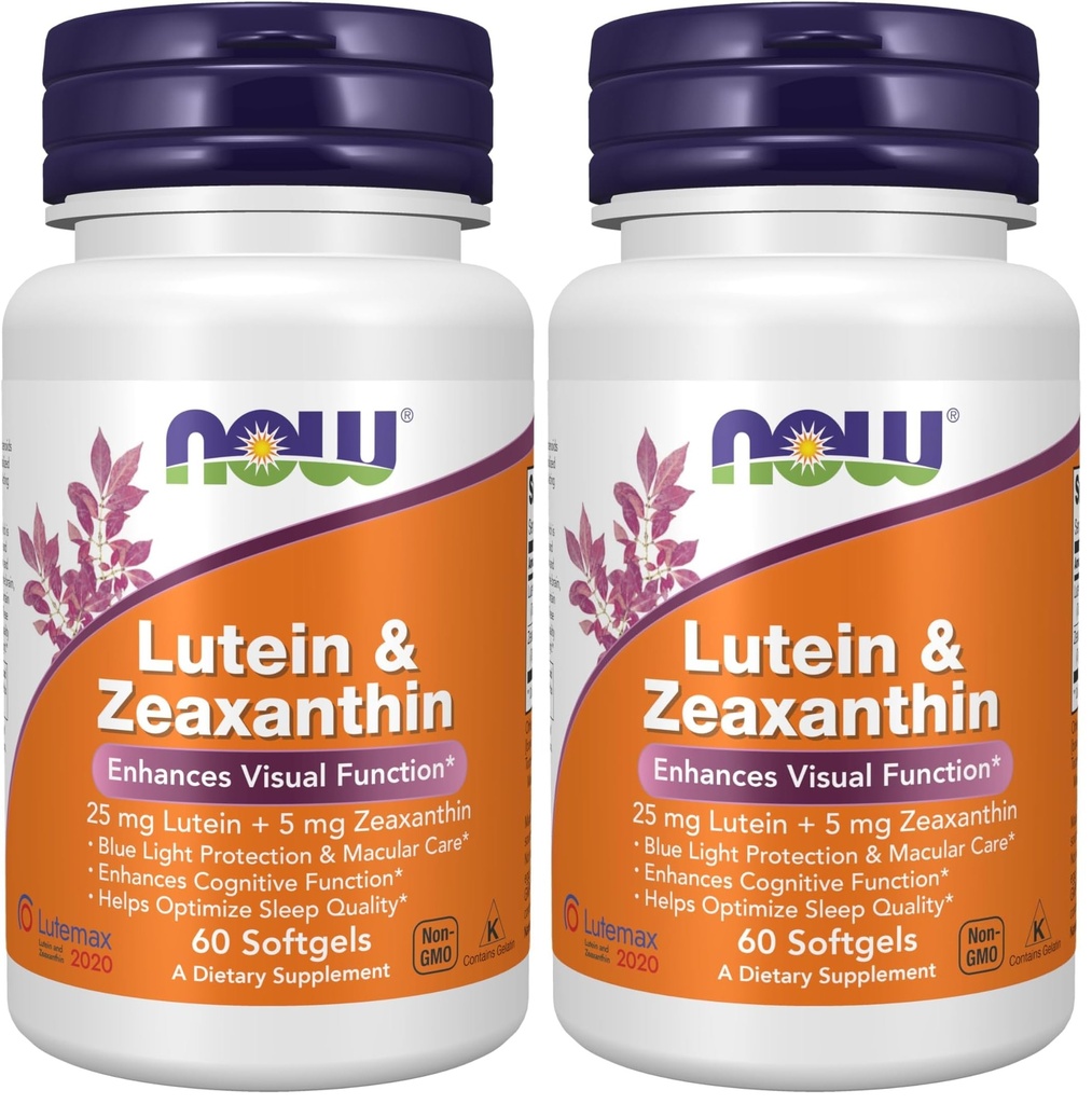 Zdaj dopolnila, Lutein & Zeaksantin s 25 mg Lutein in 5 mg Zeaksantin, 60 Softgels (paket z 2)