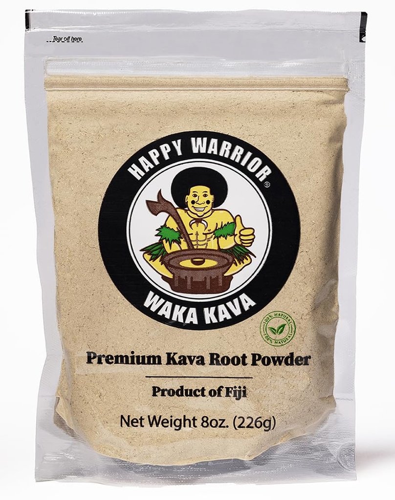 Happy Warrior Kava Powder - Premium Noble Waka Kava iz Fidžija - 8 oz