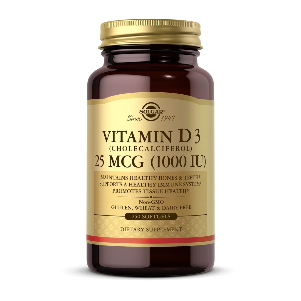 Solgar - vitamin D3 (holekalciferol) 1.000 i.e. softgels, 250 števk