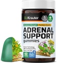 BIO KRAUTER Adrenalna podpora Gummies - 60 Chews - Rhodiola & Ashwagandha Gummies z vitamini C, B6, B12 - Veganski Mood podpora dodatek