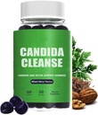Candida Cleanse, Candida and Detox Support Gummies, 10-in-1 Napredna Formula s črnim Walnut, PAU D'Arco & Wormwood, Non-GMO 60 Gummies