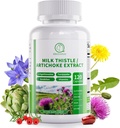 Milk Thistle dodatek, Jetrna čistila Detox in popravila Formula, 16-v-1 Zeliščna jetrna podpora tablete z artičoke, L-ergotionein, Turnjujube Dandelion Extract za jetra in antioksidant 120 kapsul