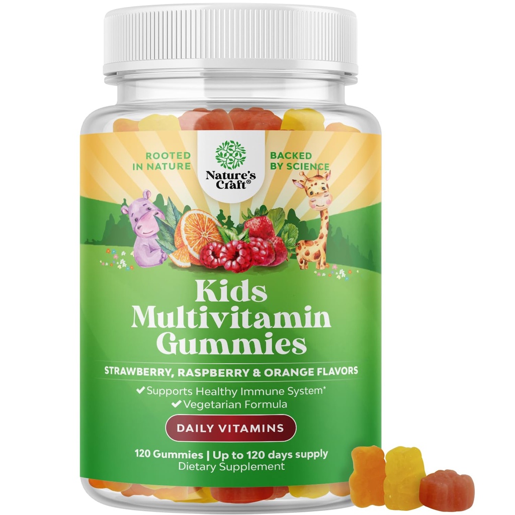 Narave Rastline Na osnovi rastlin Otroci Multivitaminski gumiji - Multivitaminski za otroke Podpora imunitete Gumiji z vitamini A C D3 E B in cink želatina in Gluten brez vitaminov ne-GMO Gummy Formula 120ct