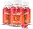 BeLive Elderberry Gummies z cinkom in vitaminom C - Imunska podpora dodatek z vitaminom D, A, E, B12 - Gummies za zdrave kosti & Zobje, Vegan, Keto & Non-GMO - Raspberry Flavor 