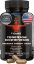 Anabolični Booster & Muscle Builder, T-GAINS Testosteron dopolnilo za moške, TRT test Booster & estrogen bloker, HGH dopolnila za moške - Tongkat Ali Fadogia Agrestis za rast mišic, 120 Caps