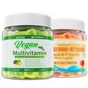 NEVIS Vitamin D3 5000IU + K2 (MK-7) 120mcg z veganskim multivitaminom za ženske z železom, vitamin B12, A, D3, K2, Algae Omega 3, magnezij, cink